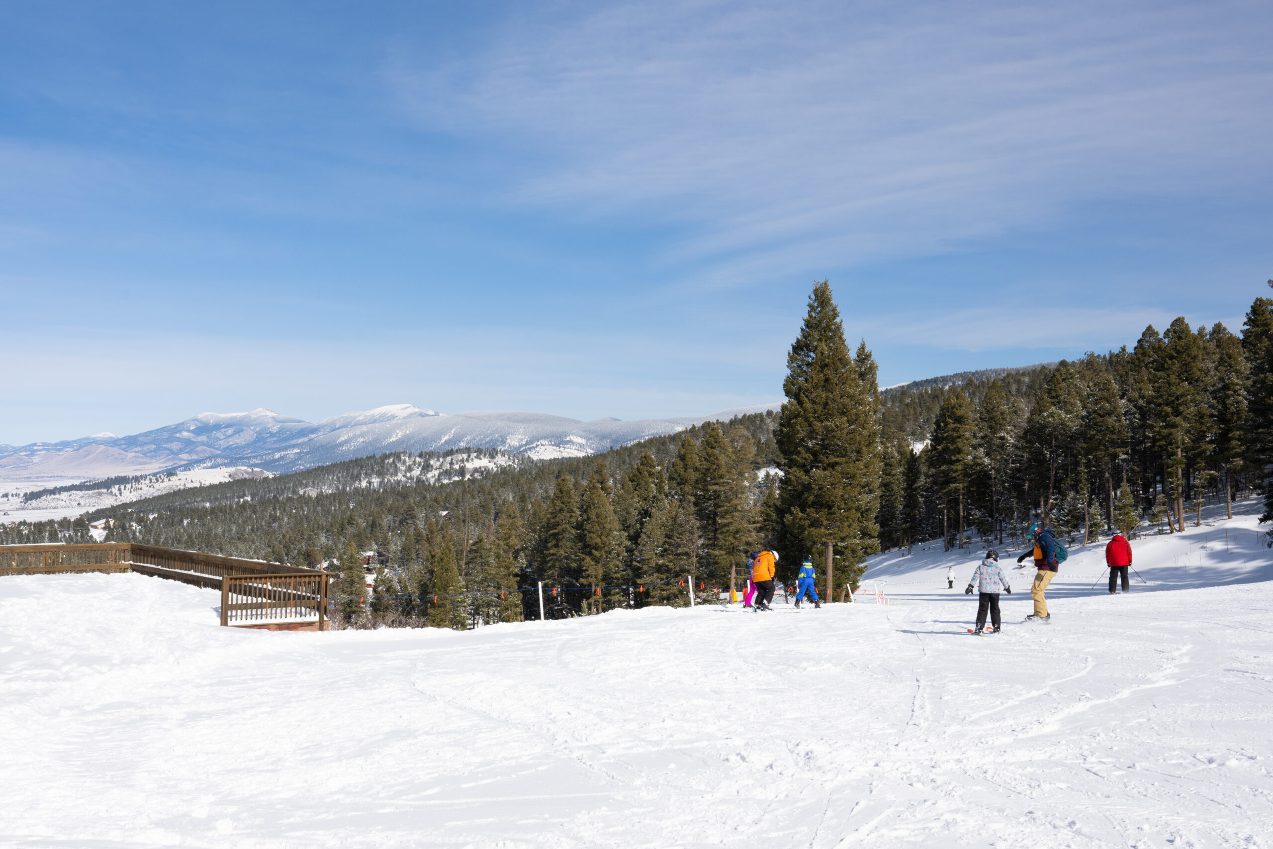 People skiing in Angel Fire, New Mexico.